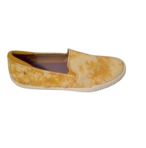 Dr. Scholls Jot It Down Deck Shoes Yellow Tie Dyed Slip-On Size 6.5 Pre-owned